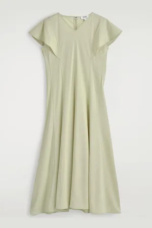 COS Petal-Sleeve Cotton Midi Dress