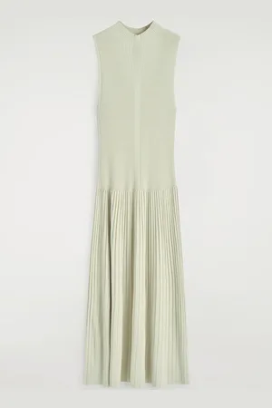 COS Pleated High-Neck Maxi Dress