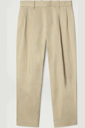 COS Pleated Cotton Tapered Trousers in