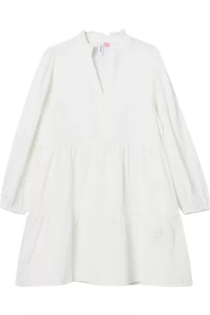 VERO MODA Mekko vmMaja LS Broderie Dress Wvn Girl - Valkoinen