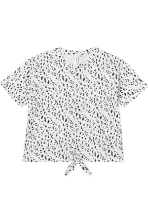 VERO MODA Tytöt Topit - Toppi vmAlma SS Knot Top Jrs Girl - Valkoinen