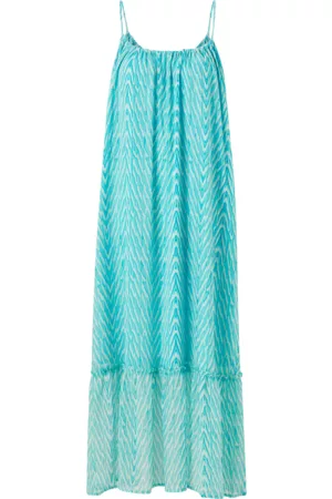 VILA Naiset Maksimekot - Maximekko viFalia Kira S/L Ancle Dress - Sininen
