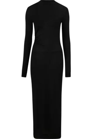 Calvin Klein Naiset Maksimekot - Maximekko Gathered Waist Lyocell Dress - Musta - 44/46