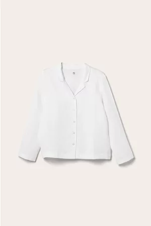 ELLOS Naiset Pyjamat - Paitapusero Candice Shirt Long Sleeve - Valkoinen - L