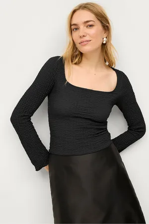 Gina Tricot Toppi Textured Square Neck Top