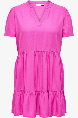 ONLY Mekko carTiri-caro S/S V-neck Lin Dress