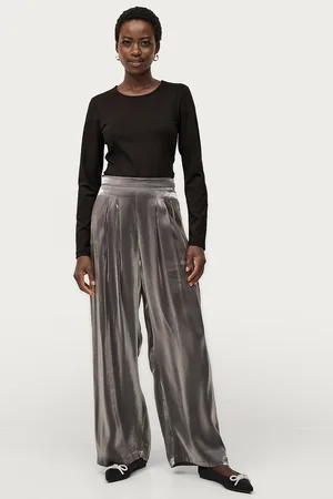 Gina Tricot Housut Fluid Metallic Trousers