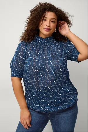 Zizzi Pusero mLucy S/S Smock Blouse