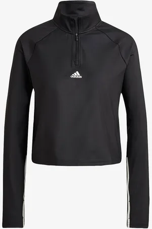 adidas Urheilutoppi Hyperglam Cut 3-stripes 1/4-zip Long-sleeve Top