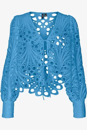 VERO MODA Pitsipusero vmNikki Lace LS V-neck Top Wvn