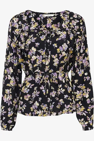 Cream Pusero crnna Blouse