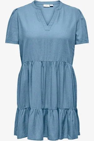 ONLY Mekko carTiri-caro S/S V-neck Lin Dress