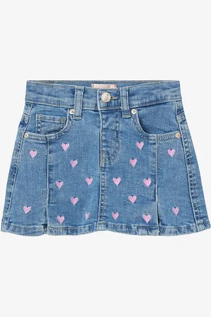 ONLY Farkkuhame kmgHoxton Heart Embroidery Dnm Skirt