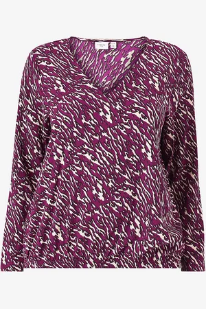 VILA Pusero viMooj V-neck L/S Sleeve Top Curve