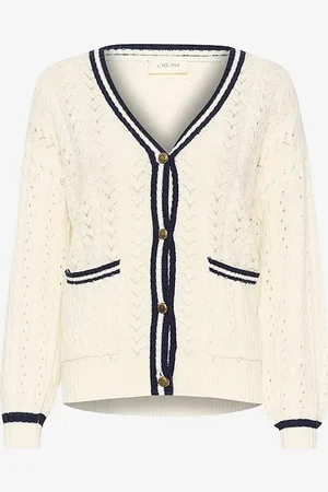 Cream Neuletakki crPreps Knit Cardigan