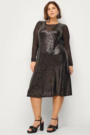 Zizzi Paljettimekko mPali L/S Knee Dress