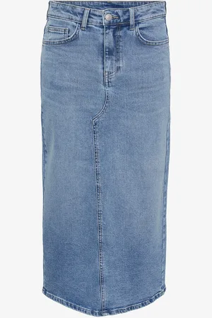 Pieces® Farkkuhame pcBella MW Long Denim Skirt