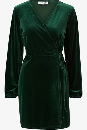 VILA Kietaisumekko viKatja L/S Short Velvet Wrap Dress