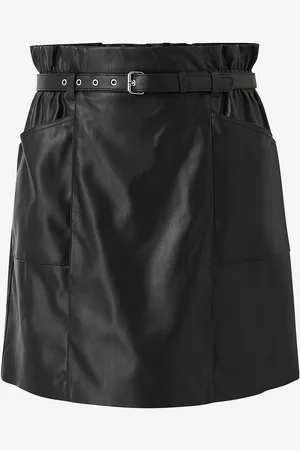 ONLY Hame carNewHeidi Faux Leather Belt Skirt