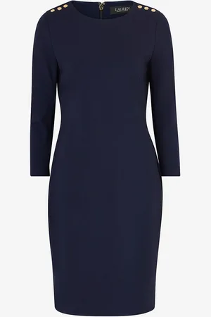 Ralph Lauren Mekko Modern Ponte-dress W/ Trim