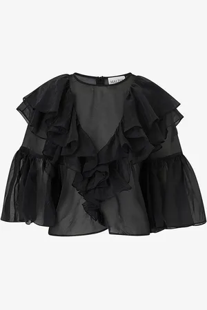 By Malina Pusero Alexia Organza Frill Blouse