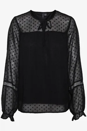 VERO MODA Pusero vmLeah LS Lace Top Wvn GA