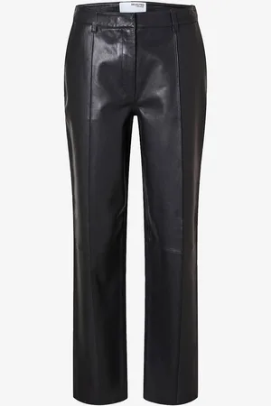 SELECTED Nahkahousut slfAnnemai MW Leather Pant