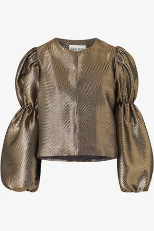 By Malina Pusero Zoey Double Pouf Sleeve Blouse