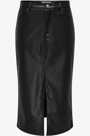 ONLY Hame onlKiri HW LO Slit Faux Lea Skirt C