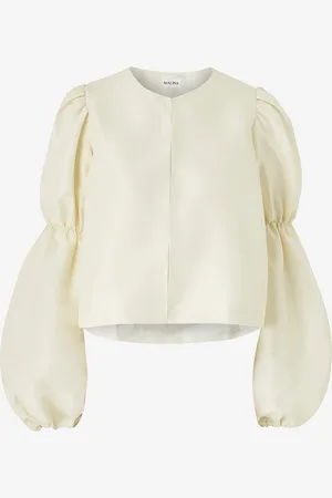 By Malina Pusero Zoey Double Pouf Sleeve Blouse