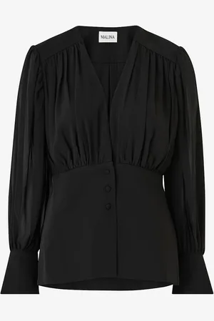 By Malina Pusero Wilhelmina Wrap Detail Chiffon Blouse
