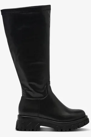 Zizzi Saappaat fHelli PU Long Boots erittäin leveä istuvuus