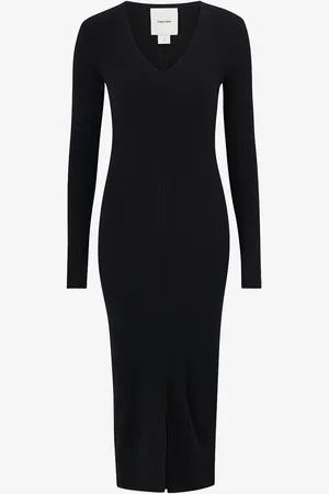Calvin Klein Mekko Soft Rib V-neck Midi Dress