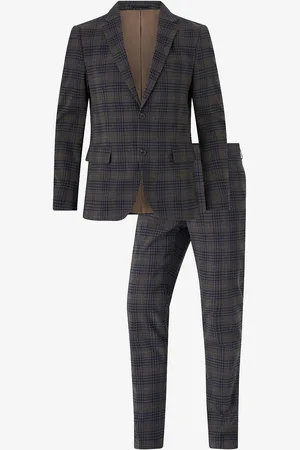 Lindbergh Puku Checked Stretch Suit