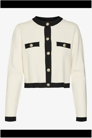 VERO MODA Neuletakki vmSaba Short LS Gold Button