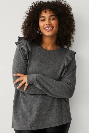 Zizzi Toppi vLucca L/S Frill Blouse