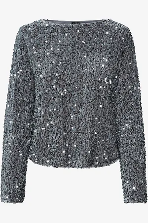 VERO MODA Paljettitoppi vmBella LS Boatneck Top Jrs