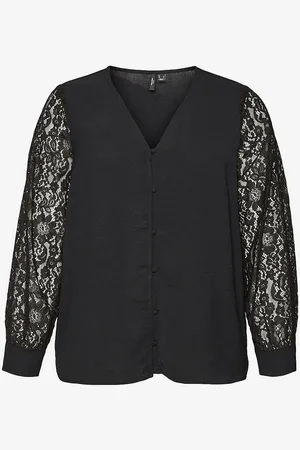 VERO MODA Pusero vmcAlva Lace LS Top PA Wvn GA Cur