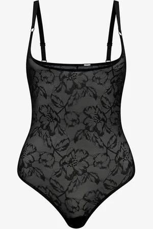 Bye Bra Bodyasu Lacy Open Bust Bodysuit - medium support
