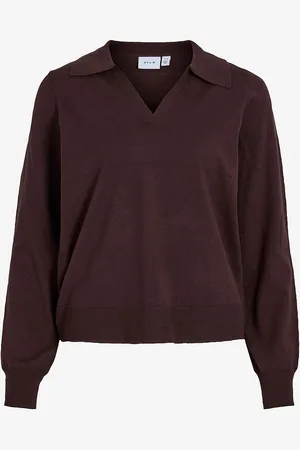 VILA Pulloveri viAmanda L/s Split Collar Knit Top