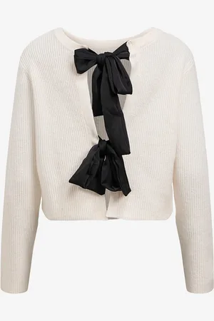 Object Neuletakki objParvi Sateen Bow Knit Cardigan D
