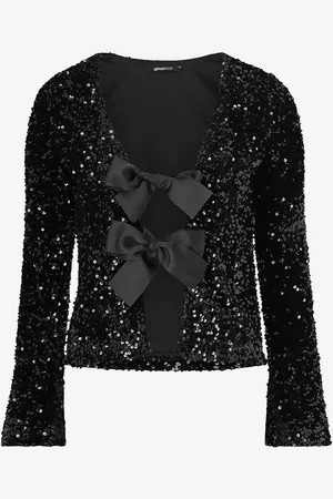 Gina Tricot Toppi Bow Sequin Top