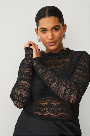 Zizzi Pitsipusero vDana L/S High Neck Blouse