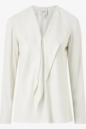 Calvin Klein Pusero Natural Sheen LS Draped Blouse