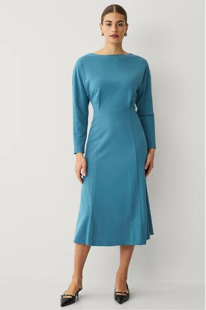 Calvin Klein Mekko Scuba Crepe LS Midi Dress
