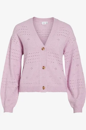 VILA Neuletakki Viril V-neck L/s Knit Cardigan - NO