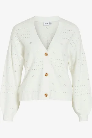 VILA Neuletakki Viril V-neck L/s Knit Cardigan - NO