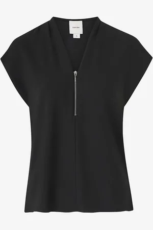 Calvin Klein Toppi Heavy Georgette SS Zip Blouse