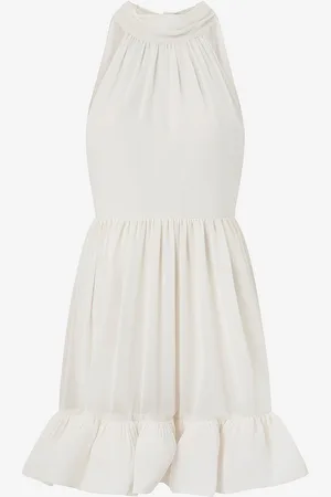 By Malina Mekko Fern Halterneck Ruffled Mini Dress