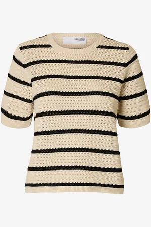 SELECTED Toppi slfVinna SS Structure Knit O-neck